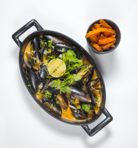Mussels in tequila sauce